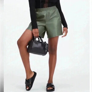FABLETICS vegan leather shorts smoke green Small New with Tags